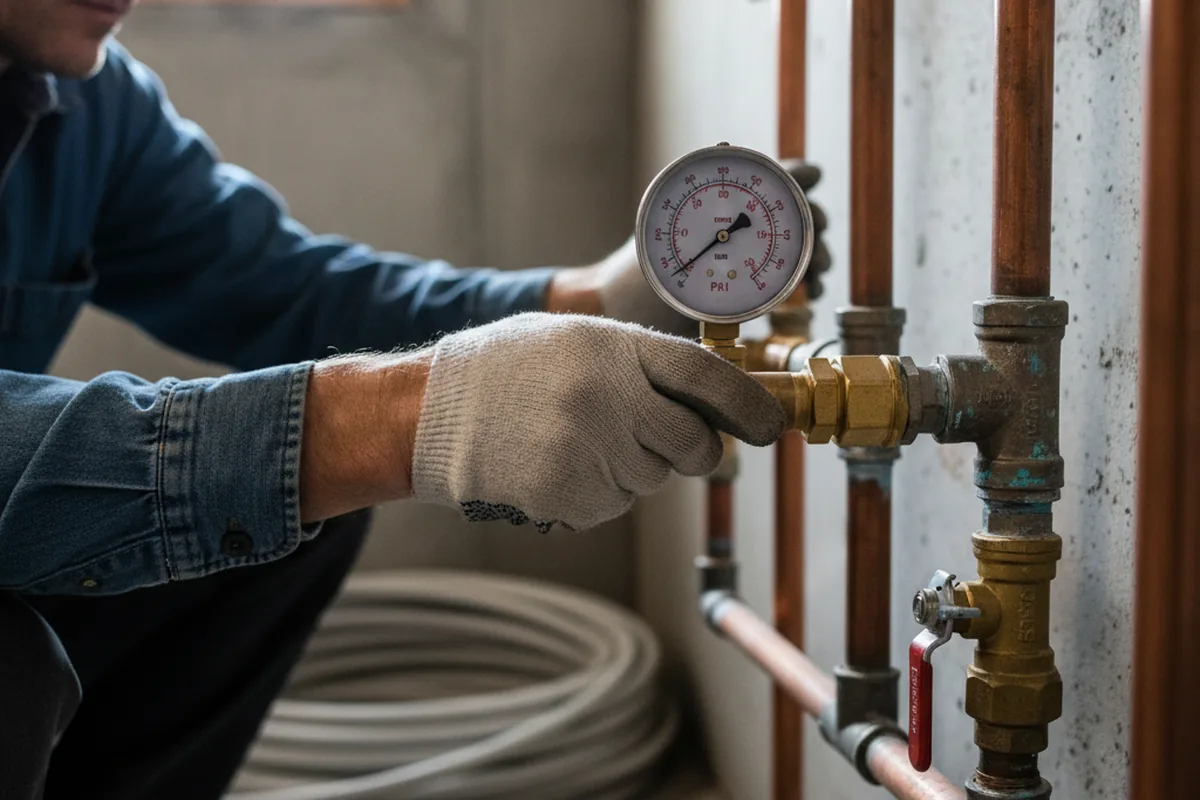 Pressure testing a repaired line during Water Line Repair in Leavittsburg